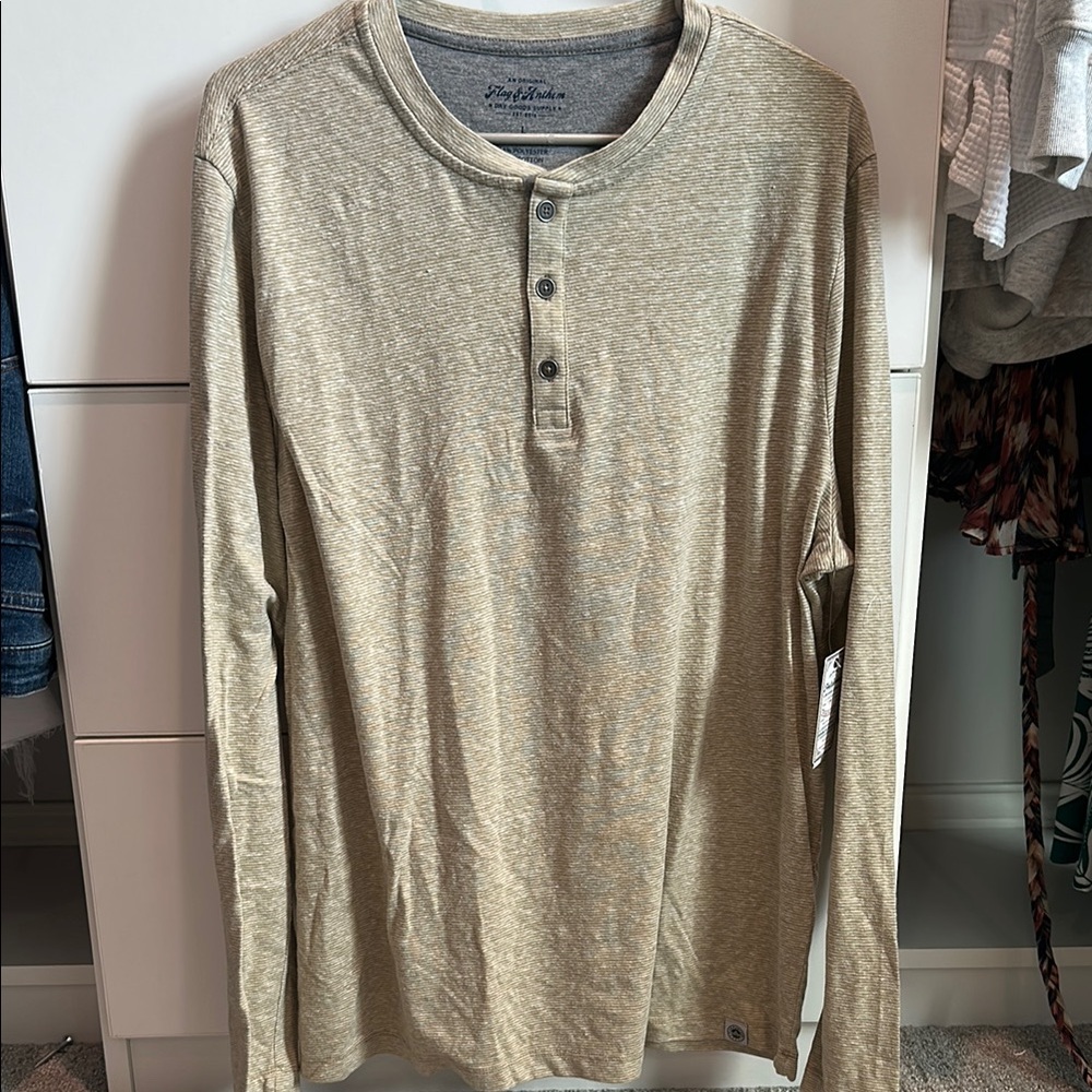 Lucky Brand Tan Long Sleeve Tee